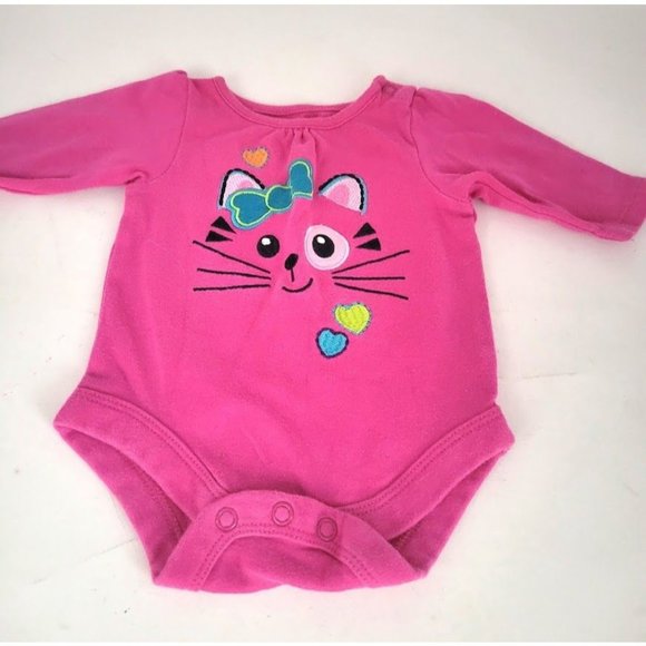Garanimals Smiling Cat onesie - pink blue (NEWBORN) - Picture 1 of 3